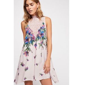 Free People Marsha Printed Slip Dress in Pink